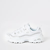 Skechers white D'Lites Now And Then trainers