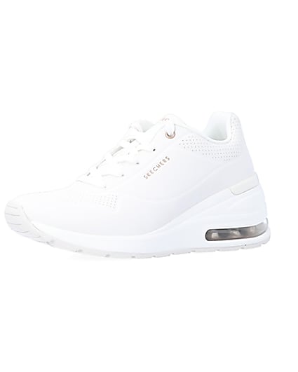 360 degree animation of product Skechers white million air elevated trainers frame-1