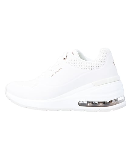360 degree animation of product Skechers white million air elevated trainers frame-4