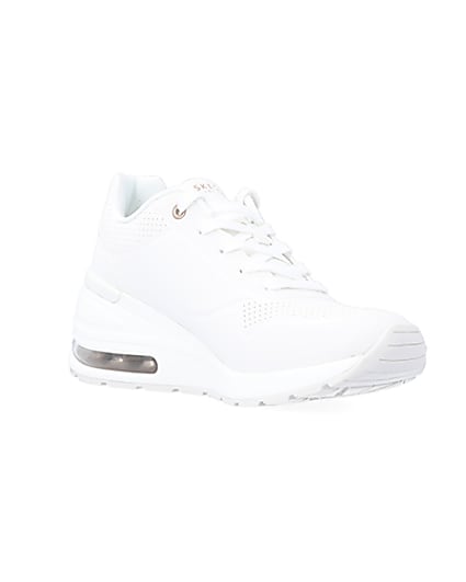 360 degree animation of product Skechers white million air elevated trainers frame-18