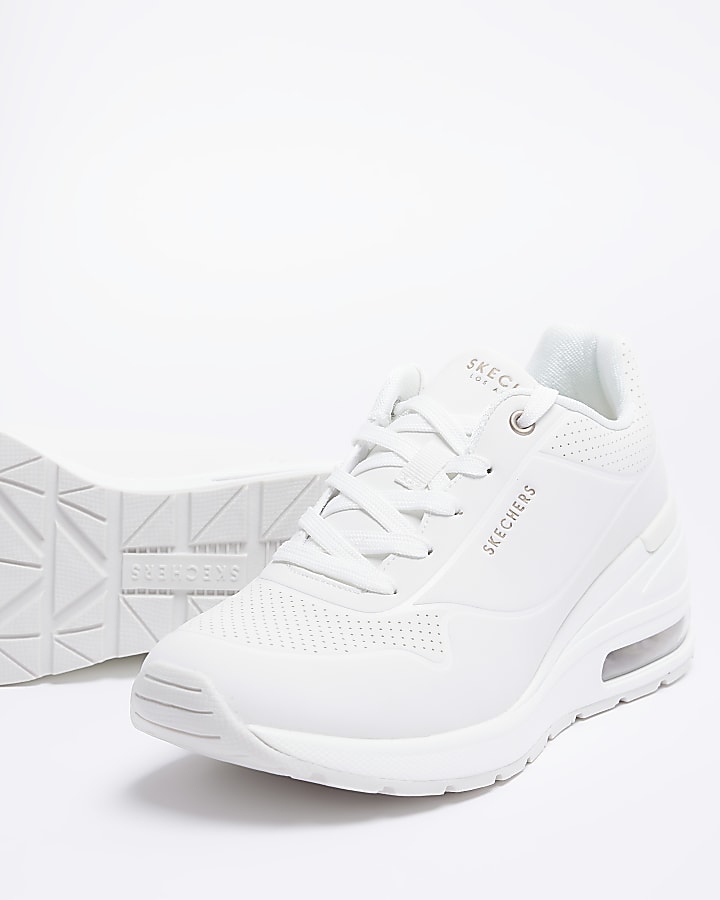 Skechers white million air elevated trainers