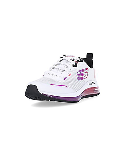 360 degree animation of product Skechers white Skech-air element 2.0 trainers frame-23