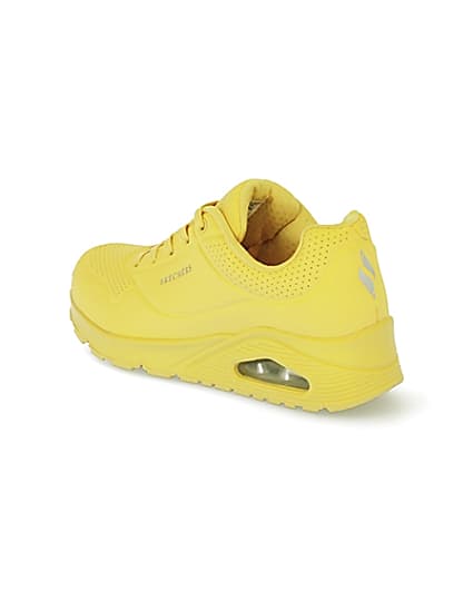 360 degree animation of product Skechers yellow lace up trainers frame-6
