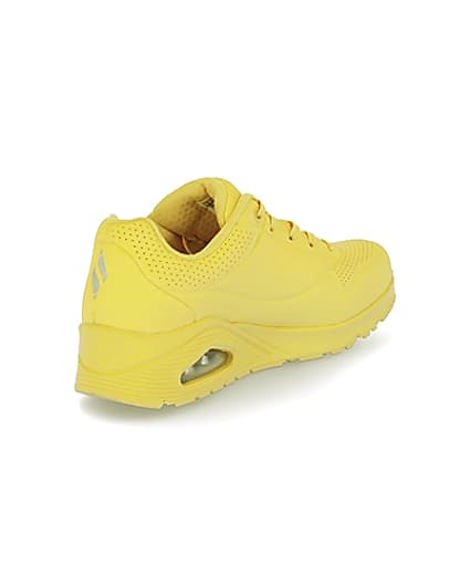 360 degree animation of product Skechers yellow lace up trainers frame-12