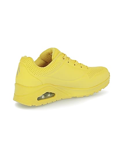 360 degree animation of product Skechers yellow lace up trainers frame-13