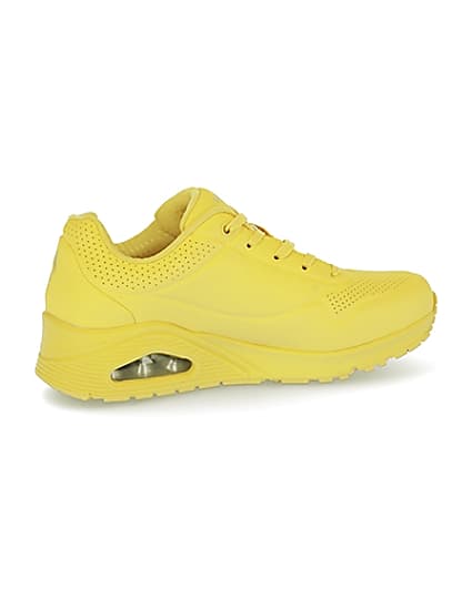 360 degree animation of product Skechers yellow lace up trainers frame-14