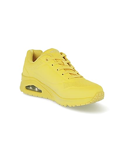 360 degree animation of product Skechers yellow lace up trainers frame-18