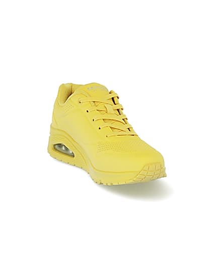360 degree animation of product Skechers yellow lace up trainers frame-19