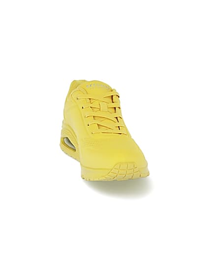 360 degree animation of product Skechers yellow lace up trainers frame-20