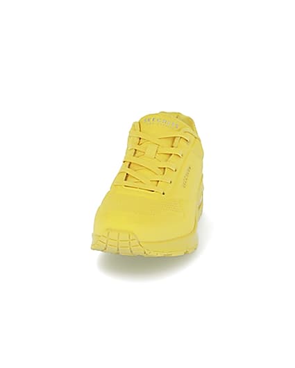 360 degree animation of product Skechers yellow lace up trainers frame-22