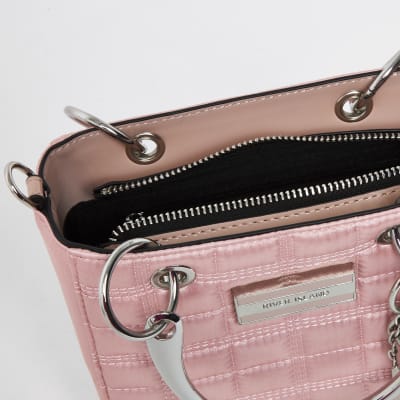 Small Satin Quilted Boxy Tote