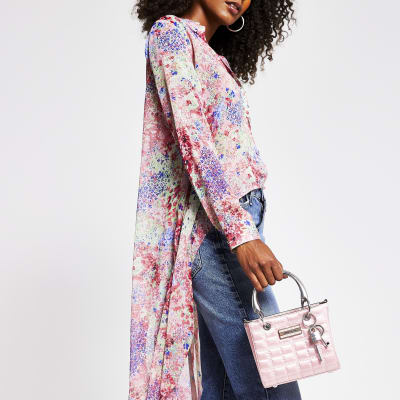 Small Satin Quilted Boxy Tote