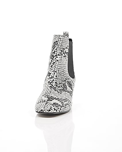360 degree animation of product Snake print metallic heel Chelsea boots frame-3