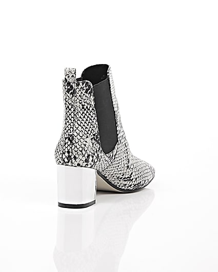 360 degree animation of product Snake print metallic heel Chelsea boots frame-14