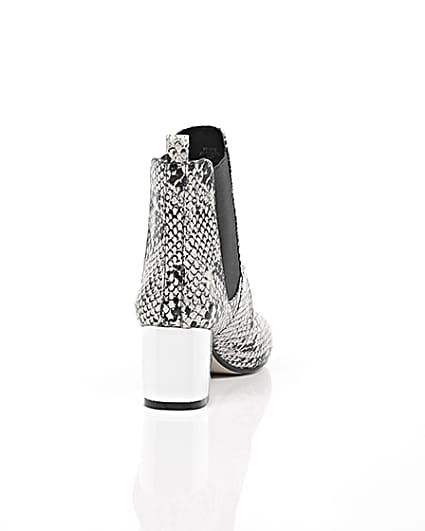 360 degree animation of product Snake print metallic heel Chelsea boots frame-15