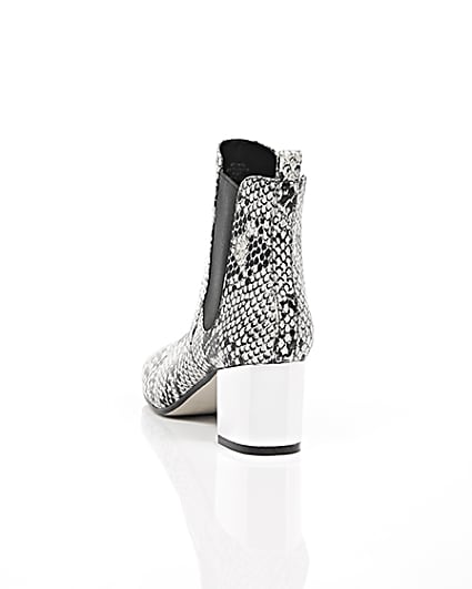 360 degree animation of product Snake print metallic heel Chelsea boots frame-17