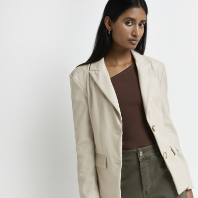 River island cream on sale blazer