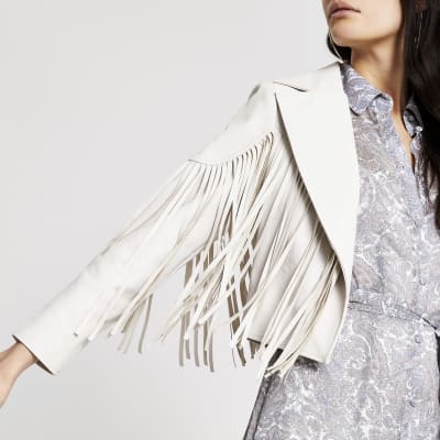 white fringe leather jacket