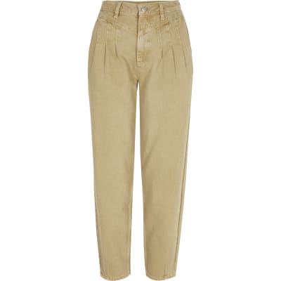 Stone high rise tapered jeans