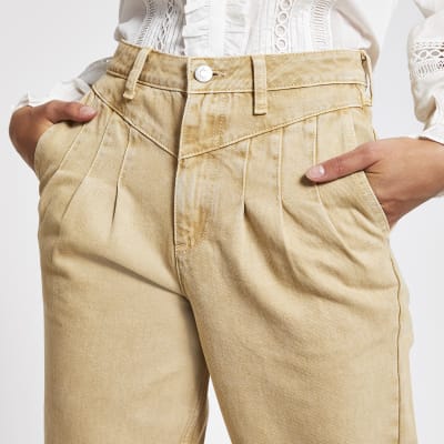 Stone high rise tapered jeans