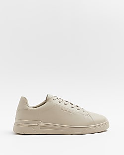 Stone lace up low top trainers