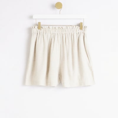 Stone linen shorts