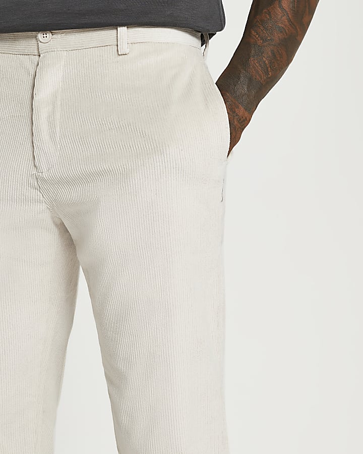 Stone loose fit cord trousers