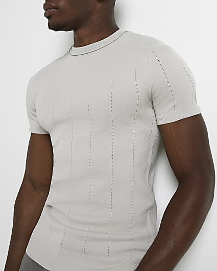 Stone Muscle fit Knitted T-shirt
