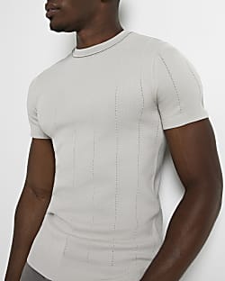 Stone Muscle fit Knitted T-shirt