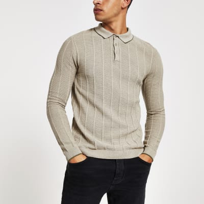 ribbed polo shirt