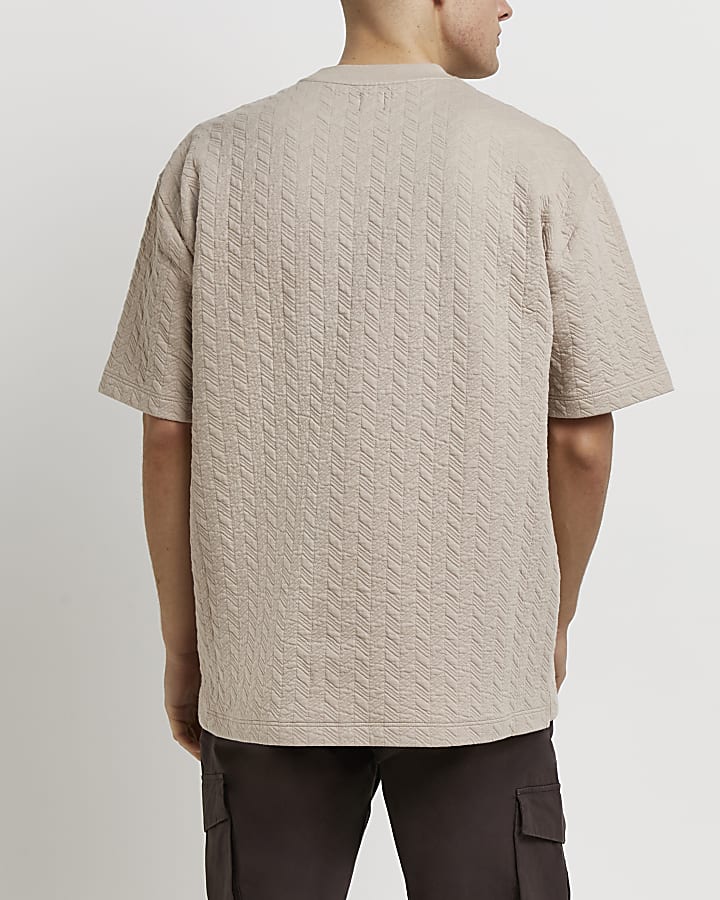 Stone oversized quilted t-shirt