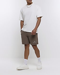 Stone regular fit embroidered shorts