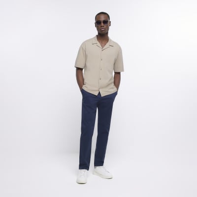 Stone regular fit jersey revere shirt