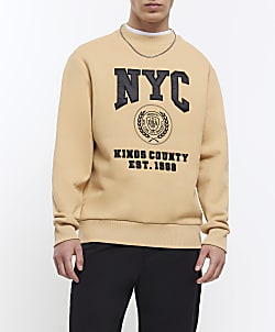 Stone regular fit NYC sweatshirt