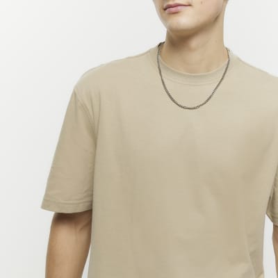 Stone regular fit t-shirt | River Island