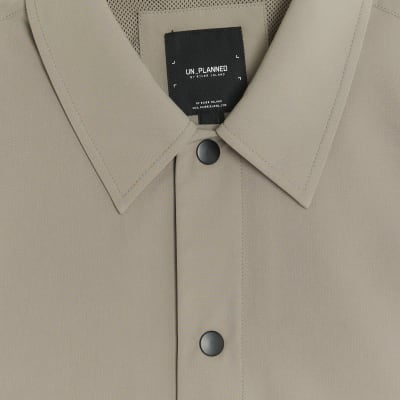 Stone regular fit tech overshirt
