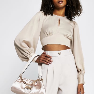 satin tie back top