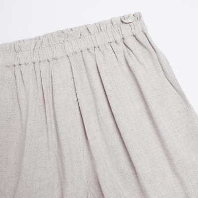 Stone shorts with linen | River Island