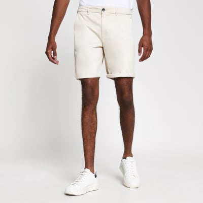 Stone skinny chino short | River Island