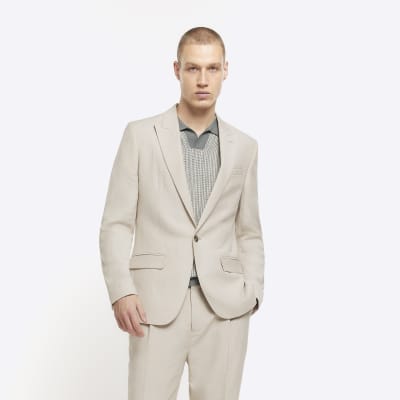 Slim-Fit Unstructured Linen Suit Jacket