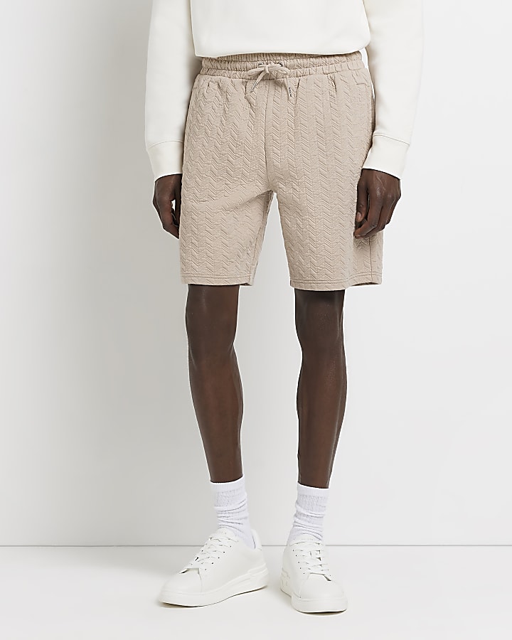 Stone Slim fit Quilted Shorts