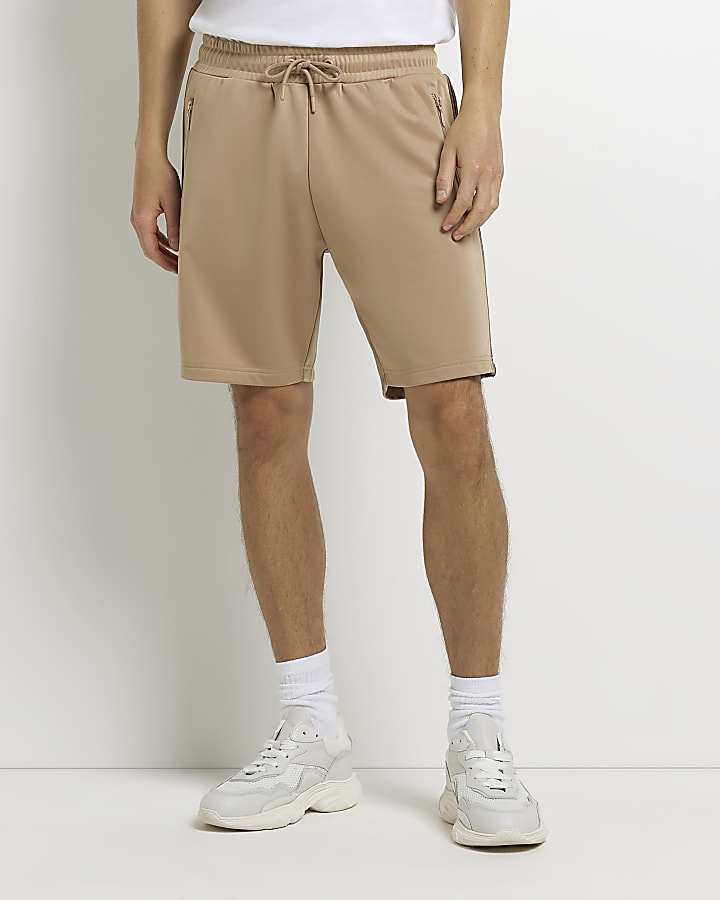Stone Slim fit side Tape Shorts