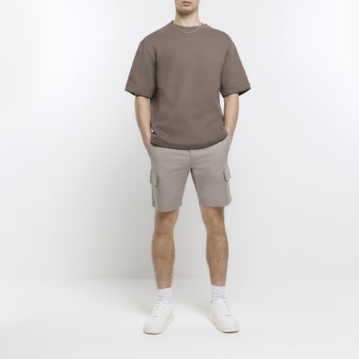 Stone slim fit utility cargo shorts