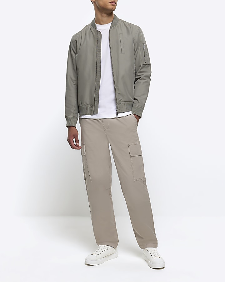 Stone slim fit utility cargo trousers