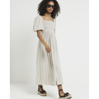 River island wrap midi dress stone hotsell