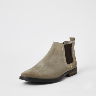 stone chelsea boots