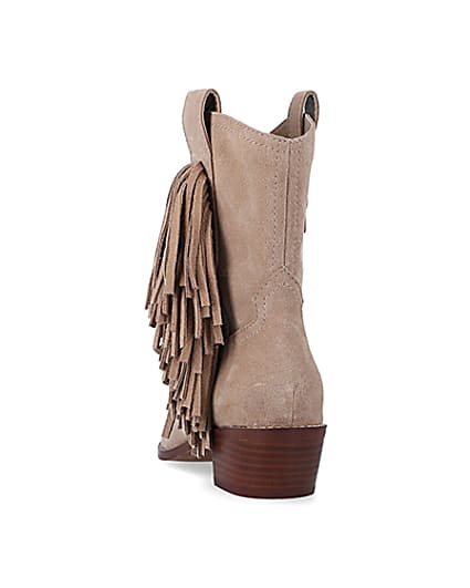 360 degree animation of product Stone suede fringe detail western boots frame-8