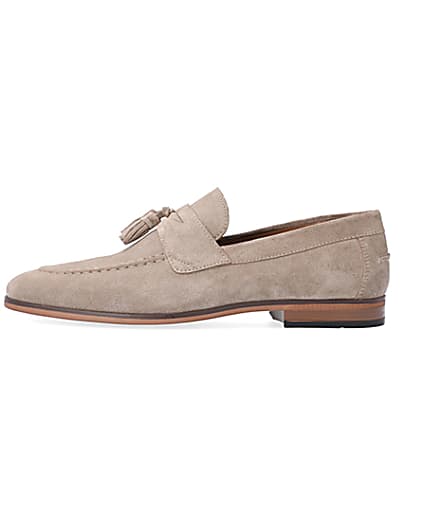 360 degree animation of product Stone suede tassel detail loafers frame-3