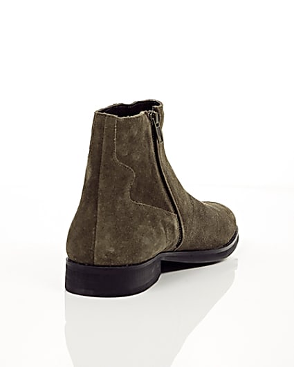 360 degree animation of product Stone suede zip boots frame-14