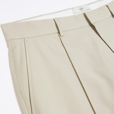 Stone tapered fit smart trousers